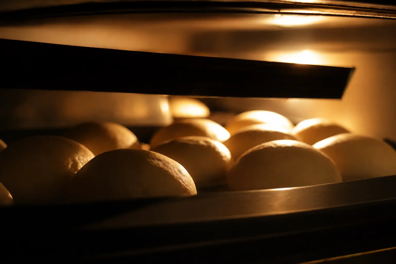 Pane per burger fatto in casa da Papà Mio durante la cottura in forno